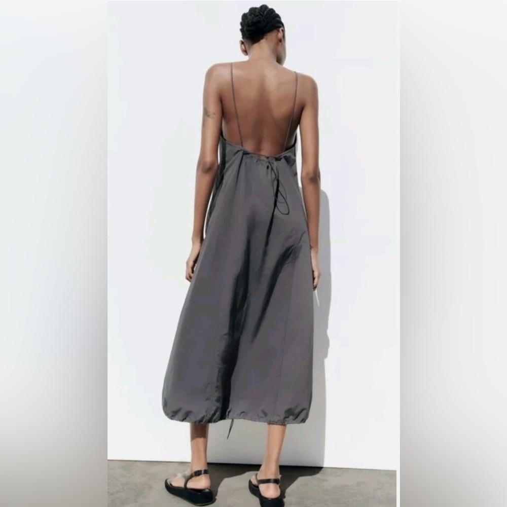 Zara Charcoal Gray Shift Dress Women Size XS NWT - Picture 3 of 6